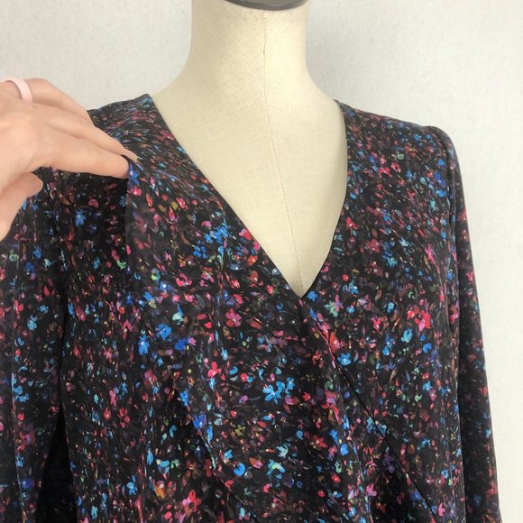 Parker NWT $398 Women's Medium Long Sleeve Ruffle Mini Ditsy Floral Shirt Dress - Picture 6 of 12